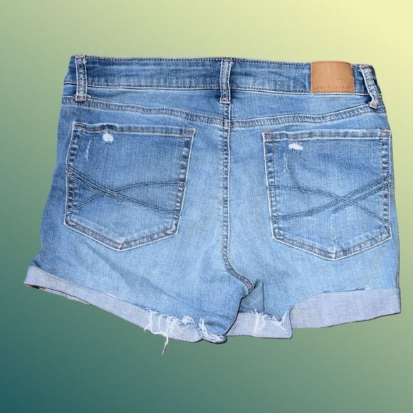Aeropostale Cuffed Distressed Denim Shorts Size 10 #10 - Picture 5 of 6